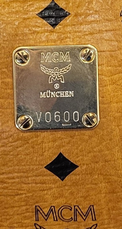 MCM Boston Cognac Visetos with gold corners *RARE*
