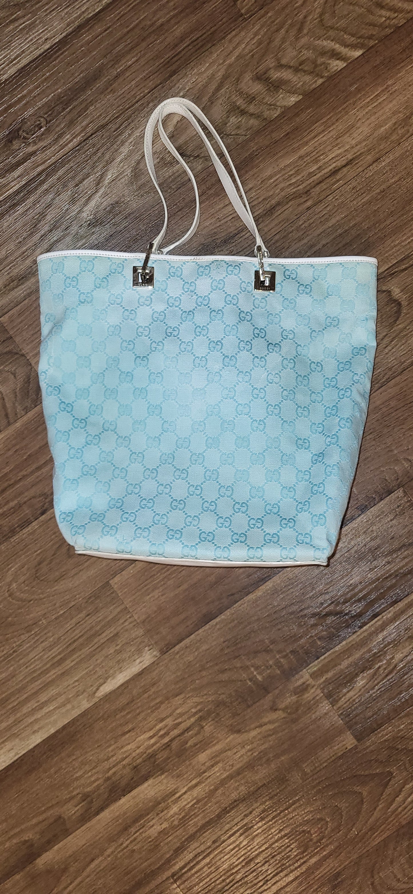 GUCCI Supreme GG monogram Tote Bag Baby Blue
